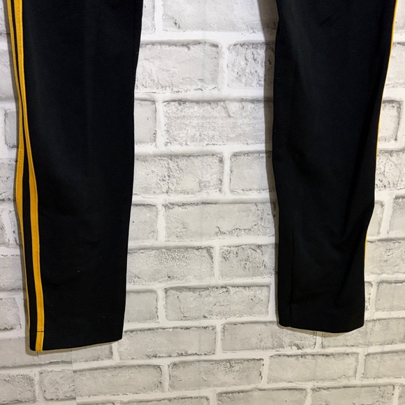 Streetwear Society Black Leggings with Yellow Stripes, large - Picture 4 of 7